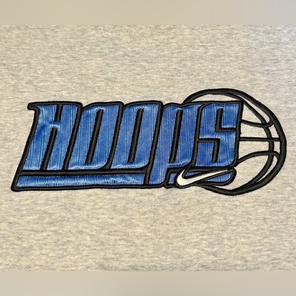 Nike Hoops Hoodie Grey Dark Blue "Satin" lined hood Basketball Youth Boys XL - Picture 3 of 12